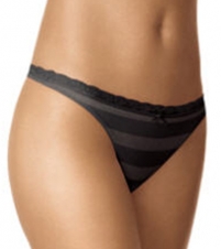 Heather Striped Thong